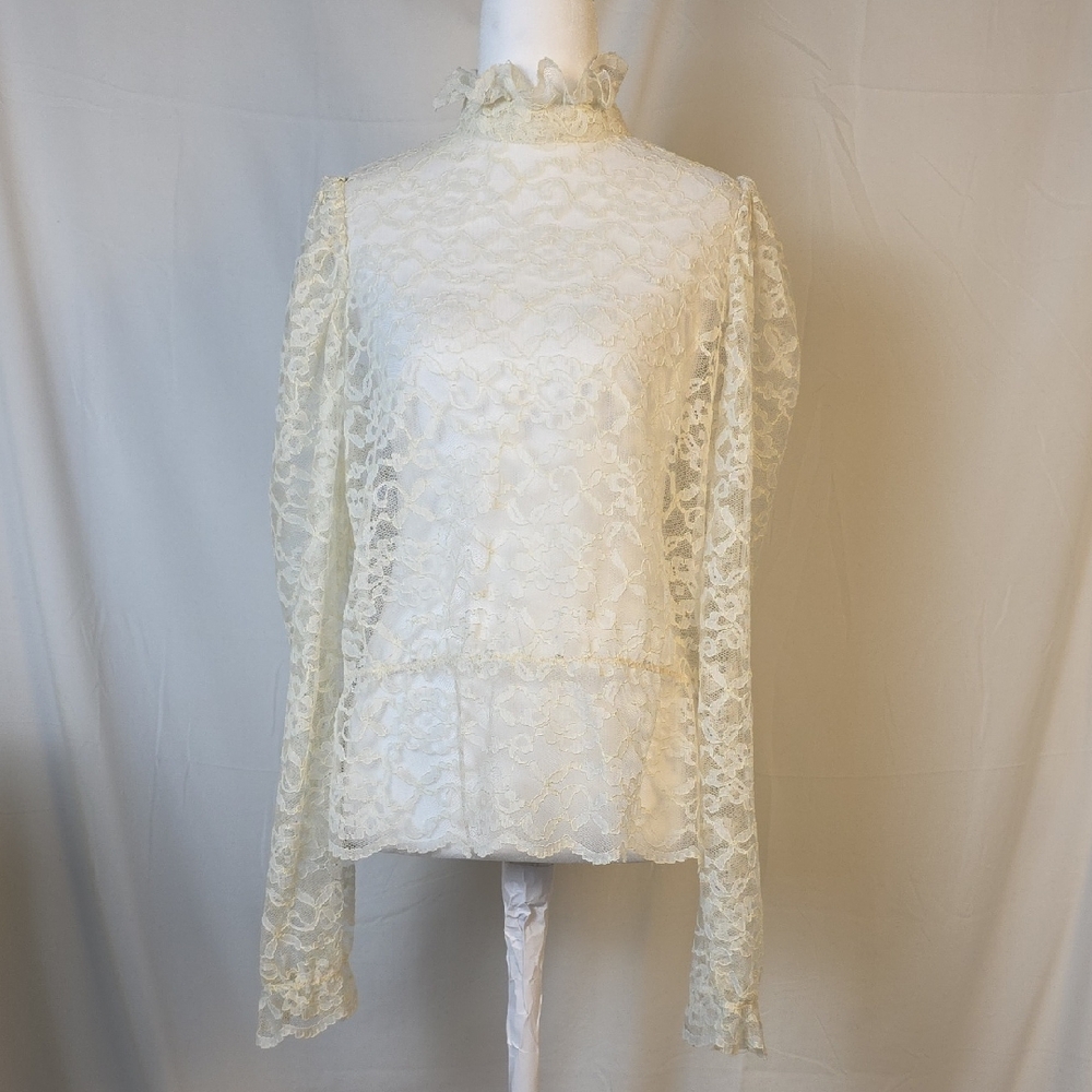 Elegant Cream Lace Women's Top